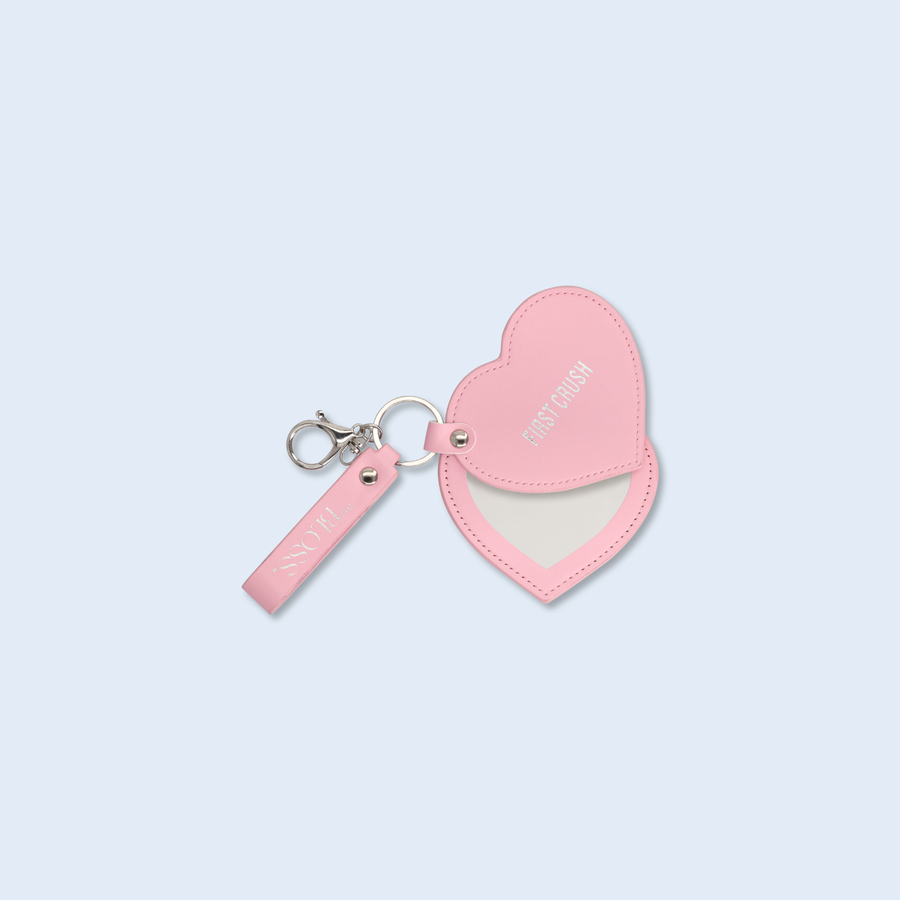 Heart shaped mirror keychain