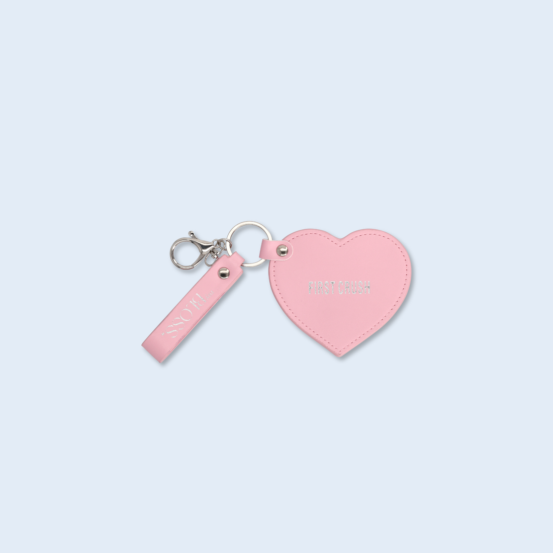 Heart shaped mirror keychain
